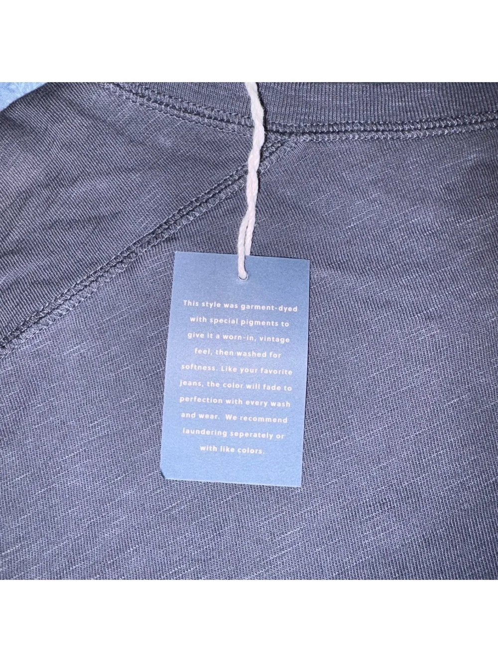 J.Crew NEW Vintage Wash Mens XXLT Long Sleeve Henley Shirt Tee Navy Blue t-shirt